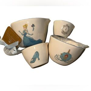 Rae Dunn Disney Princess Cinderella Gus Gus Ceramic Measuring Cups